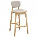 Стул барный с обивкой saga, рогожка, бежевый