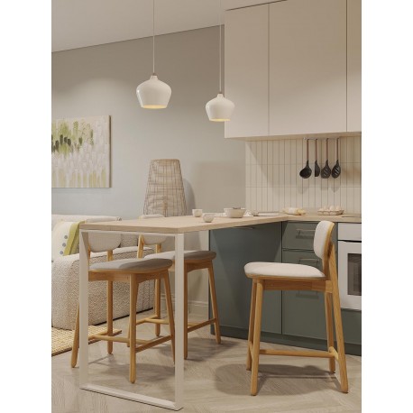 Стул полубарный saga, рогожка, бежевый