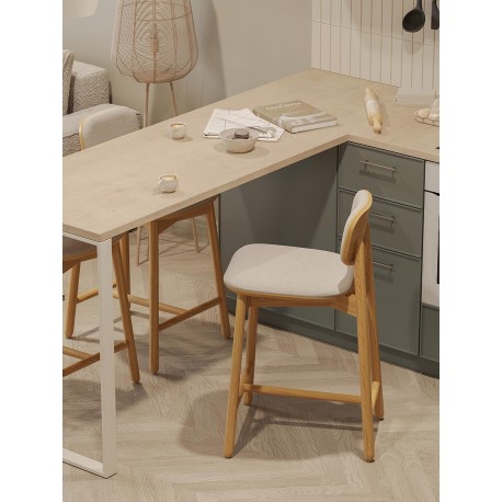 Стул полубарный saga, рогожка, бежевый