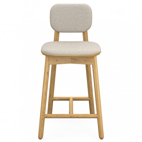 Стул полубарный с обивкой saga, рогожка, бежевый