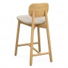 Стул полубарный с обивкой saga, рогожка, бежевый