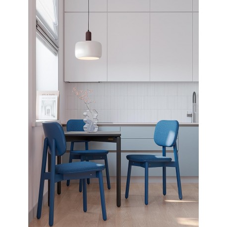 Стул с обивкой saga, рогожка, синий