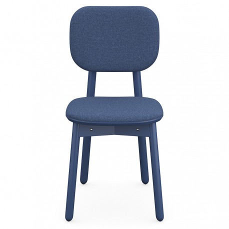 Стул с обивкой saga, рогожка, синий