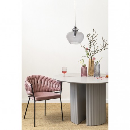 Кресло lind, велюр, розовое