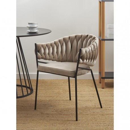 Кресло lind, велюр, бежевое