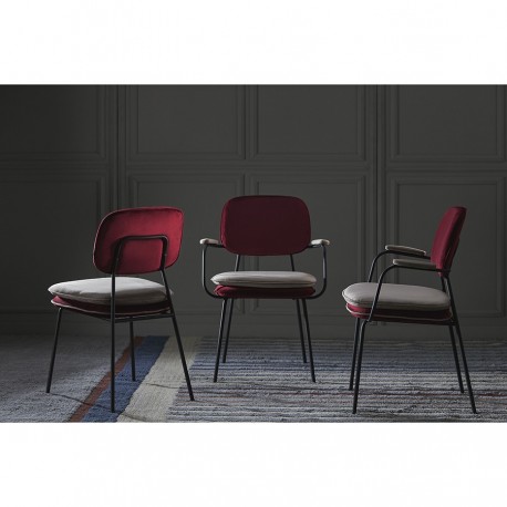 Стул pea, велюр, бордовый/бежевый