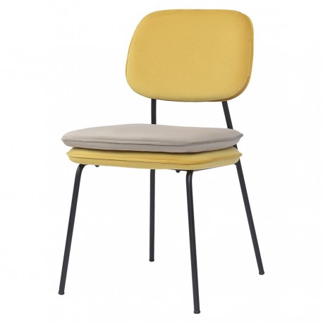 Стул pea, велюр, желтый/бежевый