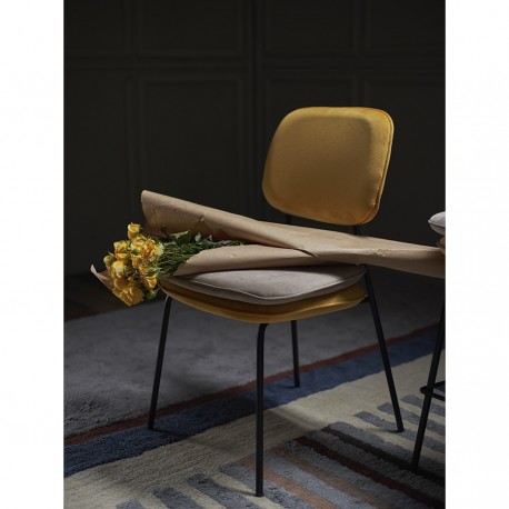 Стул pea, велюр, желтый/бежевый