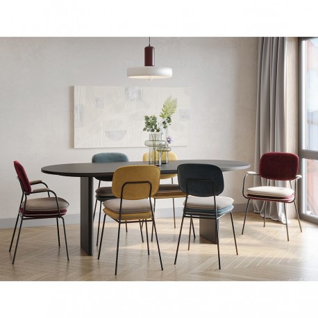 Стул pea, велюр, желтый/бежевый