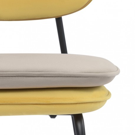 Стул pea, велюр, желтый/бежевый