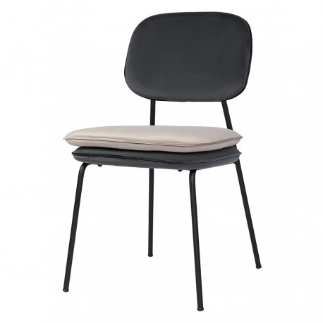 Стул pea, велюр, темно-серый/бежевый