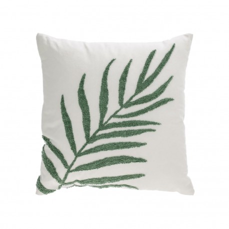 Чехол для подушки Amorela с вышитым зеленым листом 45 x 45 cm