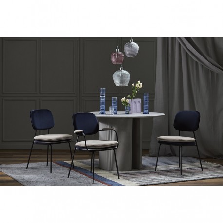 Стул pea, велюр, темно-синий/бежевый