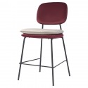 Стул полубарный pea, велюр, бордовый/бежевый