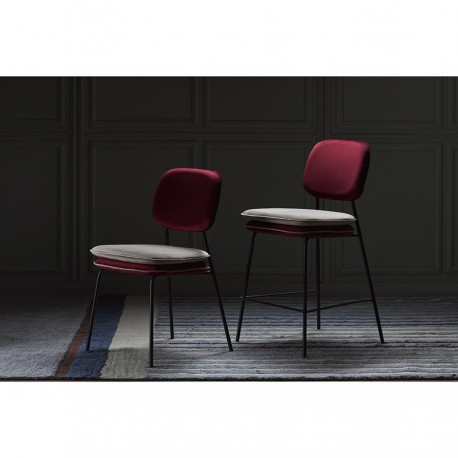 Стул полубарный pea, велюр, бордовый/бежевый