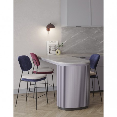 Стул полубарный pea, велюр, бордовый/бежевый