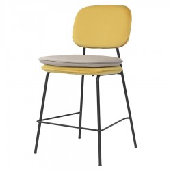 Стул полубарный pea, велюр, желтый/бежевый