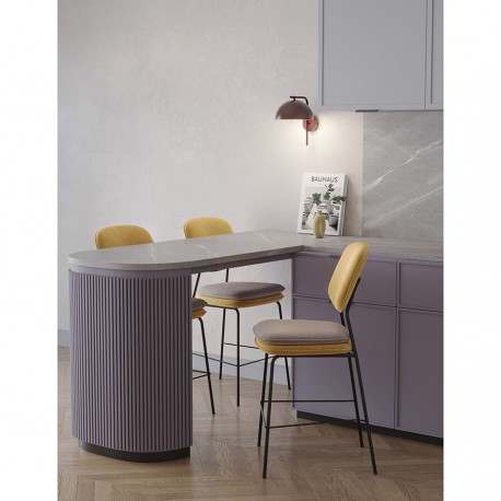 Стул полубарный pea, велюр, желтый/бежевый