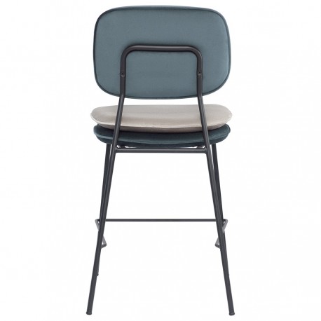 Стул полубарный pea, велюр, сине-зеленый/бежевый