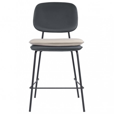 Стул полубарный pea, велюр, темно-серый/бежевый