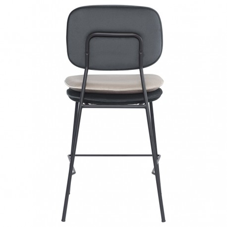 Стул полубарный pea, велюр, темно-серый/бежевый