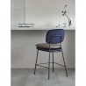 Стул полубарный pea, велюр, темно-синий/бежевый
