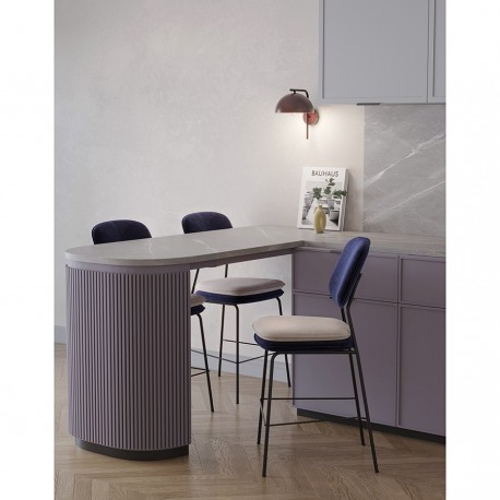 Стул полубарный pea, велюр, темно-синий/бежевый