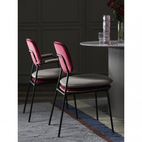 Стул с подлокотниками pea, велюр, бордовый/бежевый