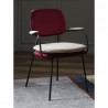 Стул с подлокотниками pea, велюр, бордовый/бежевый