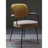Стул с подлокотниками pea, велюр, желтый/бежевый