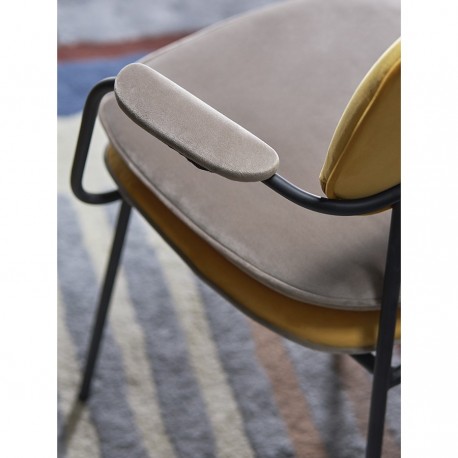 Стул с подлокотниками pea, велюр, желтый/бежевый