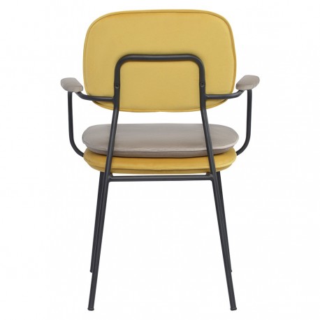 Стул с подлокотниками pea, велюр, желтый/бежевый