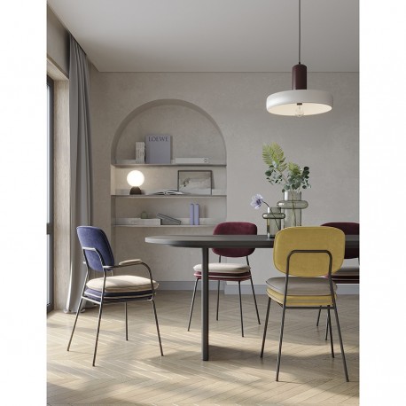 Стул с подлокотниками pea, велюр, темно-синий/бежевый