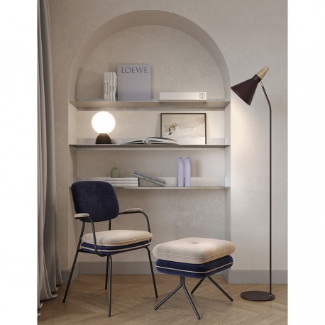 Стул с подлокотниками pea, велюр, темно-синий/бежевый