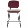 Стул полубарный с контрастным кантом pea, велюр, бордовый/бежевый