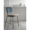 Стул полубарный с контрастным кантом pea, велюр, сине-зеленый/бежевый