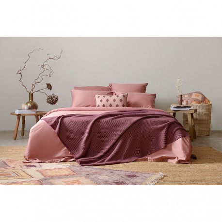 Набор из двух наволочек из сатина темно-розового цвета из коллекции essential, 70х70 см
