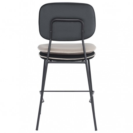 Стул полубарный с контрастным кантом pea, велюр, темно-серый/бежевый