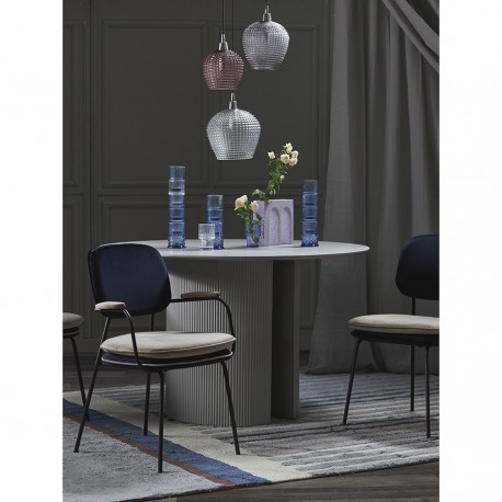 Стул с контрастным кантом pea, велюр, темно-синий/бежевый