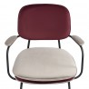 Стул с подлокотниками и контрастным кантом pea, велюр, бордовый/бежевый