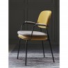Стул с подлокотниками и контрастным кантом pea, велюр, желтый/бежевый