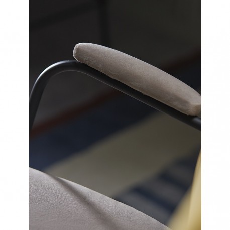 Стул с подлокотниками и контрастным кантом pea, велюр, желтый/бежевый