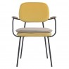 Стул с подлокотниками и контрастным кантом pea, велюр, желтый/бежевый
