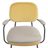Стул с подлокотниками и контрастным кантом pea, велюр, желтый/бежевый