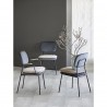 Стул с подлокотниками и контрастным кантом pea, велюр, темно-серый/бежевый