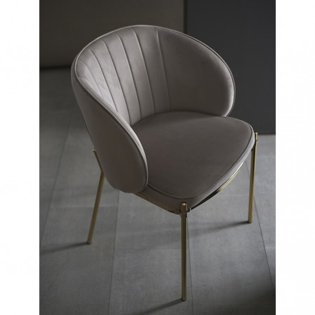 Стул coral, велюр, серо-бежевый