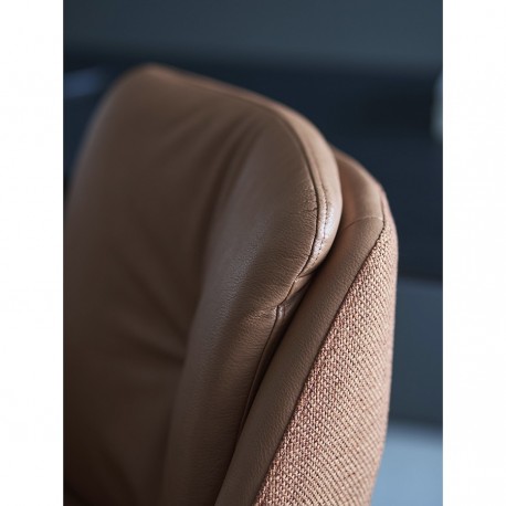 Стул на колесиках allar, экокожа, рогожка, коричневый