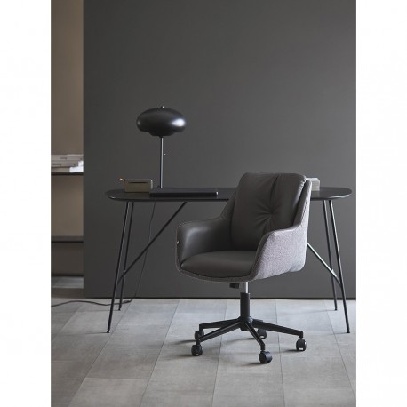 Стул на колесиках allar, экокожа, рогожка, серый