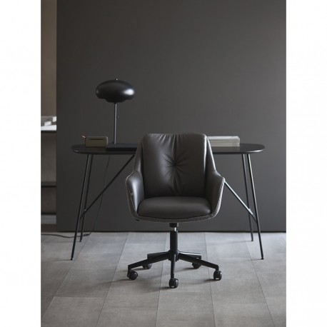 Стул на колесиках allar, экокожа, рогожка, серый