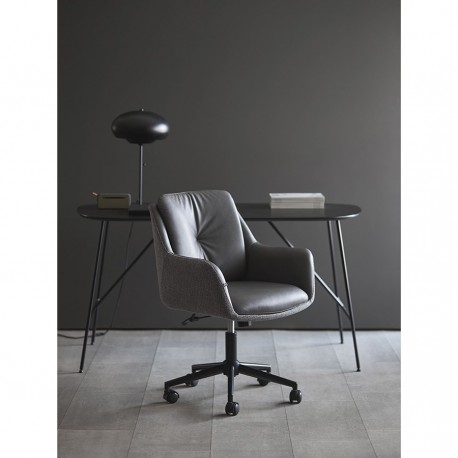 Стул на колесиках allar, экокожа, рогожка, серый